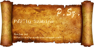 Pály Szabina névjegykártya