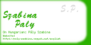 szabina paly business card