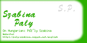 szabina paly business card